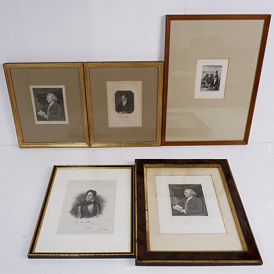 Group of Framed Antiquarian Portrait Engravings