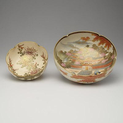 Two Japanese Satsuma Bowls