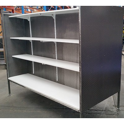 One Bay of Dual Sided Commercial Pegboard Shelving