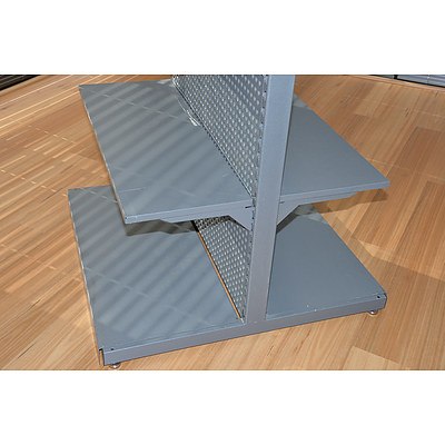 Pegboard Gondola Shelving - Grey - Lot of 5