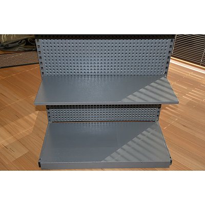 Pegboard Gondola Shelving - Grey - Lot of 3