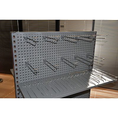 Pegboard Gondola Shelving - Grey - Lot of 3