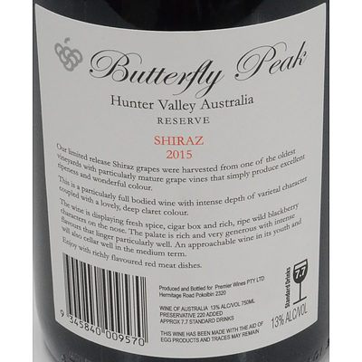 One Dozen Butterfly Peak Hunter Valley Reserve Shiraz 2015