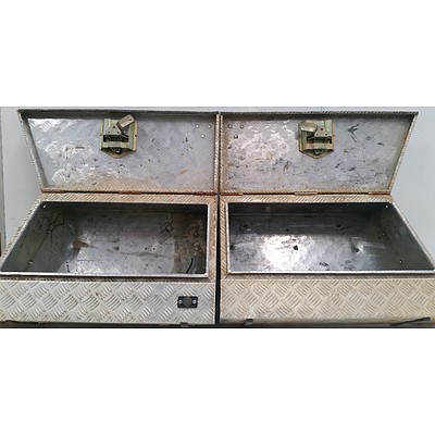MW Sheetmetal Trailer/Ute Checkerplate Toolboxes - Lot of  Two