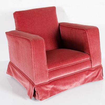 Pink Velvet Upholstered Child Arm Chair