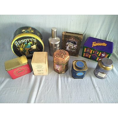 Assorted decorative tins