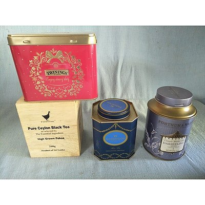 Assorted decorative tins