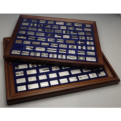 The Flags of the United Nations Sterling Silver Ingot Collection, 129 Hallmarked Ingots 4040g 