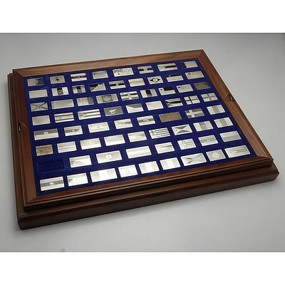 The Flags of the United Nations Sterling Silver Ingot Collection, 129 Hallmarked Ingots 4040g 