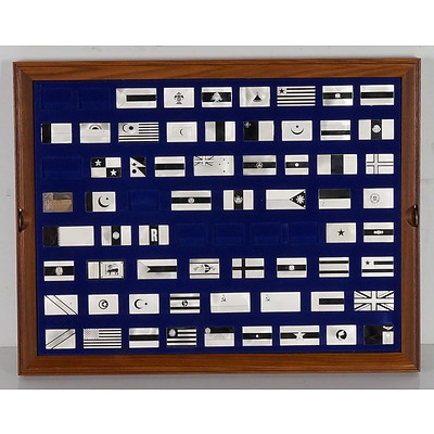 The Flags of the United Nations Sterling Silver Ingot Collection, 129 Hallmarked Ingots 4040g 