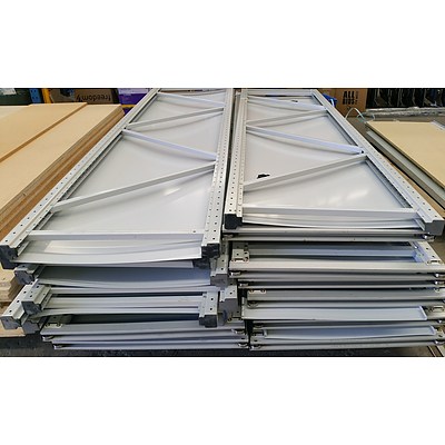 APC Storage Solutions Ezi Slide Long Span Metal Shelving - Lot of Eight Bays