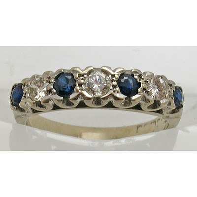 18ct White Gold Sapphire & Diamond Ring