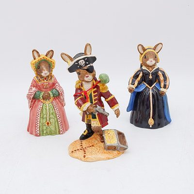 Three Royal Doulton Bunnykins Including Pirate, Kathryn Howard and Jane Seymour