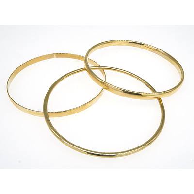 Three 9ct Yellow Gold Bangles