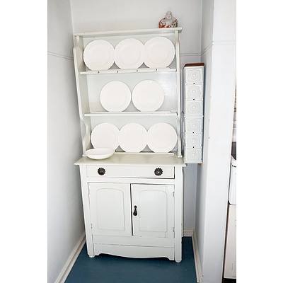 Antique Painted Pine Kitchen Dresser