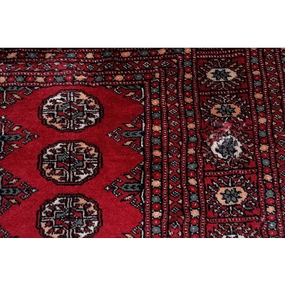 Another Large Hand Knotted Wool Pile Bokhara Rug Matching The Previous Lot