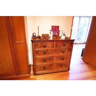 A Victorian Flame Mahogany Chest of Drawers