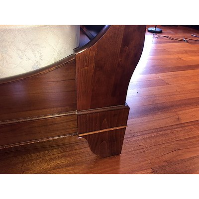 An Antique Style Queen Sleigh Bed Late 20th Century