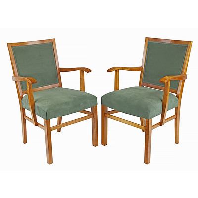Pair of Fred Ward Maple Armchairs