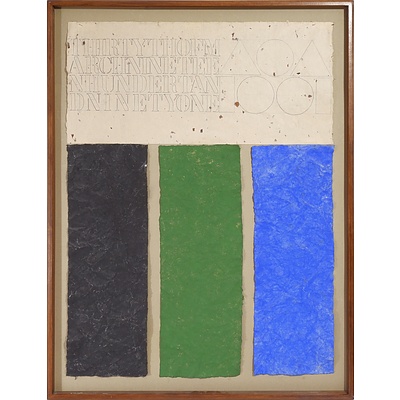 Joe Felber (1953-) Pencil and Collage on Paper