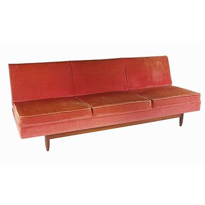 TH Brown Three Piece Tasmanian Blackwood Lounge and Matching Armchairs with Caned Back Panels