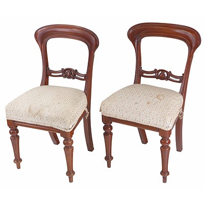 Four Victorian Mahogany Balloon Back Dining Chairs Circa 1880