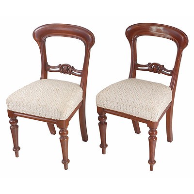 Four Victorian Mahogany Balloon Back Dining Chairs Circa 1880
