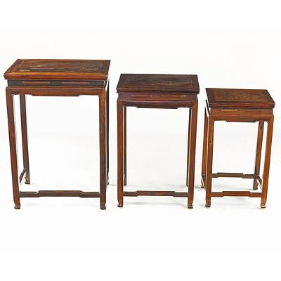 Set of Chinese Rosewood Nesting Tables, Mid 20th Century