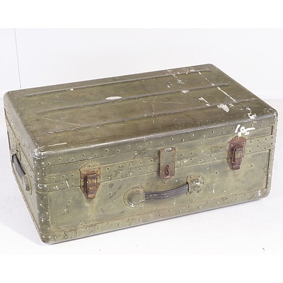 Riveted Aluminum Military Trunk Circa 1960's