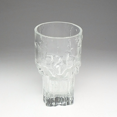 Signed Finnish Iittala 'Minerva' Glass Vase Designed by Tapio Wirkkala