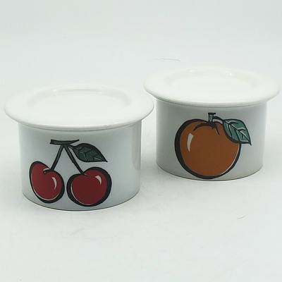 Two Finnish Arabia Pomona Jam Pots, Including Cherry and Orange Decor