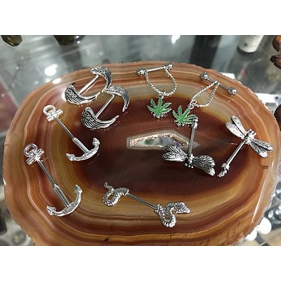 Belly, Lip, Tongue & Ear Rings, Bars & Plugs - RRP Over $500 - Brand New