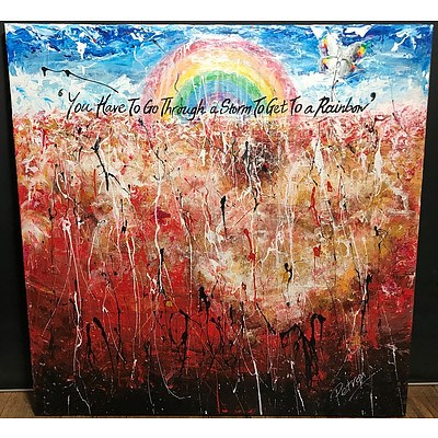 The Big Red Heart, Acrylic on Canvas, George Petrou