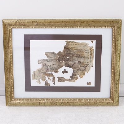 Framed Piece of Paper from One of the Japanese Midget Submarines, Sydney Harbour 31st May 1942 with Verification