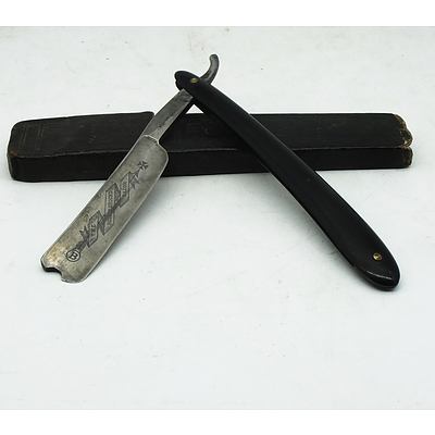 Bakelite ‘The Hollow Ground Razor’ Sheffield Cut Throat Razor in Original Box