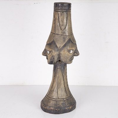 Carved Polynesian Lamp Base