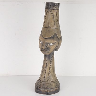 Carved Polynesian Lamp Base