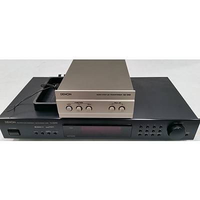 Denon TU-235RD AM-FM Stereo Tuner and Denon AU-340 Audio Step Up Transformer