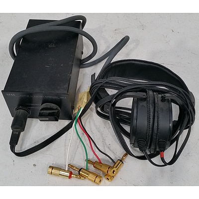 Stax SR-30 Electret Earspeakers With Stax SRD-4 Adapter
