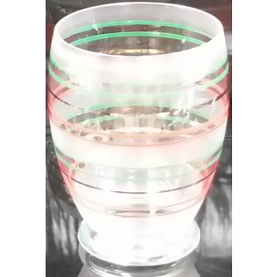 Seven Piece Painted Glass Drinkware Set