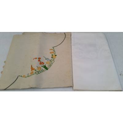 Lace, Line and Cotton Table Cloths - Lot of 12