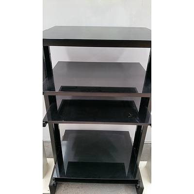 Audio Visual Rack and Two Speaker Stands