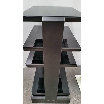 Audio Visual Rack and Two Speaker Stands