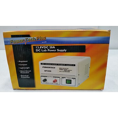 Powertech MP-3098 13.8 Volt DC 20 Amp Lab Power Supply - New
