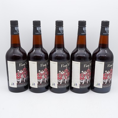 Five Bottles of Yalumba Vintage 1986 First XI Port 750mL