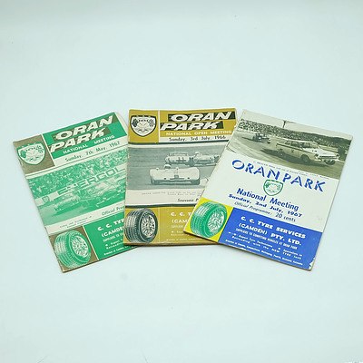 Three 1960s Oran Park Programme Booklets