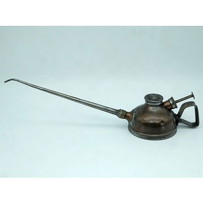 Antique Hand Soldered Tin Copper Oil Spout