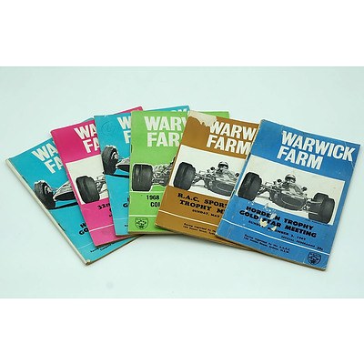 Six Warwick Farm 1960s Programme Booklets