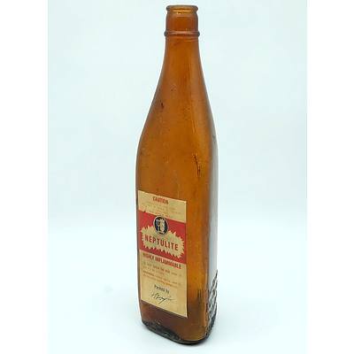Vintage Neptulite Triangular Moulded Glass Bottle