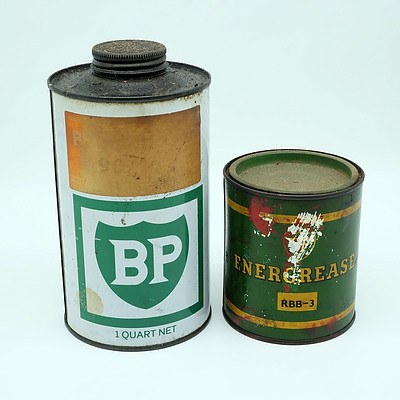 Energrease Tin and BP 1 Quart Oil Tin